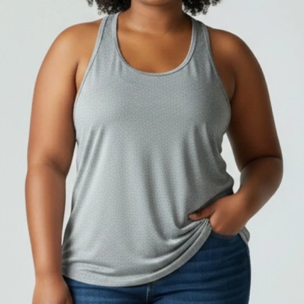 👛 (ANY 2/$20) OLD NAVY Active Grey Layering Sporty Tank Top - Picture 3 of 6